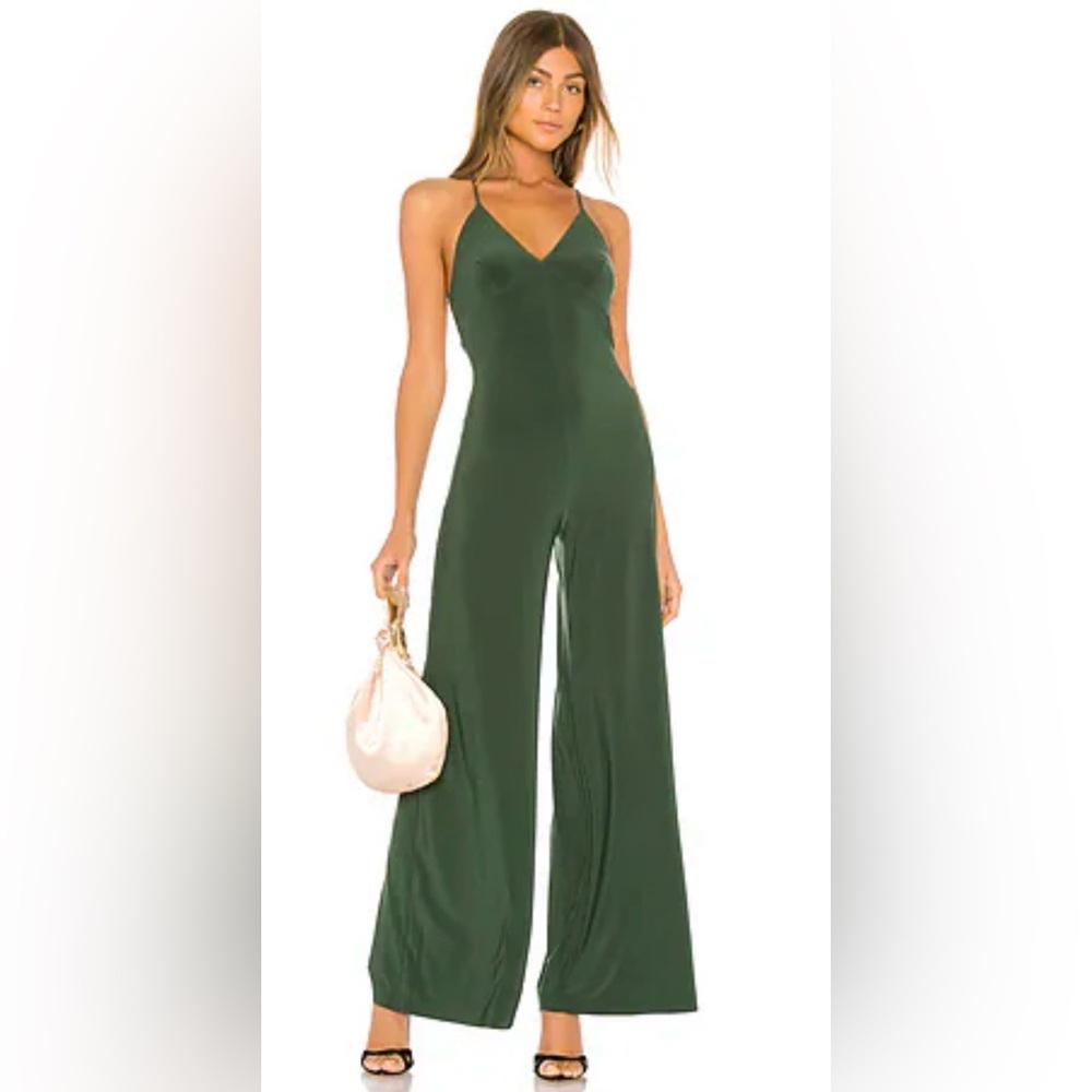 Norma Kamali Low Back Slip Jumpsuit in
Forest Green